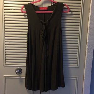 Army Green AKIRA Striped Dress